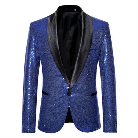 Shiny Gold Sequin Glitter Embellished Blazer Jacket Men Nightclub Prom Suit Coats Mens Costume Homme Stage Clothes For singers