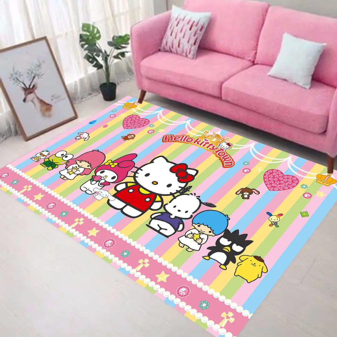 Keeppley Kitty Animation Derivatives Crystal Velvet Mat Home Floor Decoration Living Room Anti-Skid Carpets