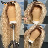 T4 613 13x4 Lace Frontal Human Hair Wig 613 Blonde Deep Wave Brazilian Hair Wigs HD Transparent Blonde Lace Front Human Hair Wig