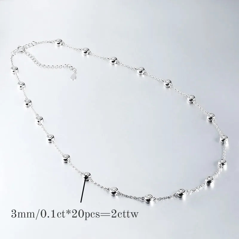 TBCYD 3mm 0.5cttw D Color VVS1 Moissanite Bracelet For Women 925 Sterling Silver Diamond Round Bubble Hand Chain Jewelry Gifts