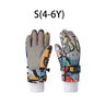 Winter Children Gloves for Boy Girl Cute Printed Five-Finger Ski Gloves Waterproof No-Slip Thickened Snow Kids Accessories 4-12Y