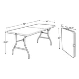 6 Foot Centerfold Folding Table, Black