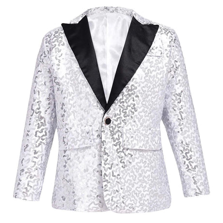 Shiny Sequins Blazer Kid Boy Stylish Jacket Coat Blazer Tuxedo For Wedding Banquet Birthday Party Hip Hop Jazz Stage Performance