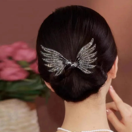 Chinese Style Hair Twister Crystal Wings Women Curler Hairpin Fashion Elegant Easy Curling Hair Tools Ladies Hair Accessories