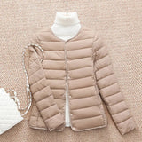 2023 New  Women Cotton Jacket Autumn Winter Ultra Light Parkas Down Cotton Jacket Casual Short Warm Portable Female Padded Coat