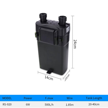 External Filter of Fish Tank Wall Mounted Filter Barrel Silent Straw Tank Oxygen Flushing Filter Equipment Aquarium Accessories