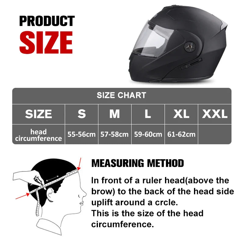 DOT Certification Uchoose Motorcycle Helmet Double Lens Cross Section Helmet Safety Modular Flip Helm Unisex Helmet With Visor