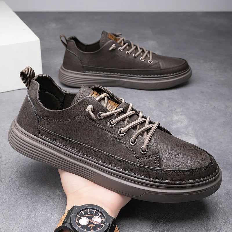 Classic Men's Sneakers Platform Slip on Casual Shoes for Men Leather Sneakers New Comfort Flat Shoes Spring Men's Loafers Shoes