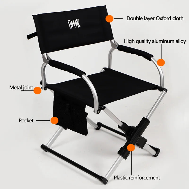 Outdoor Camping Chair Beach Fishing Chair Aluminum Alloy Travel Hiking Picnic Seat