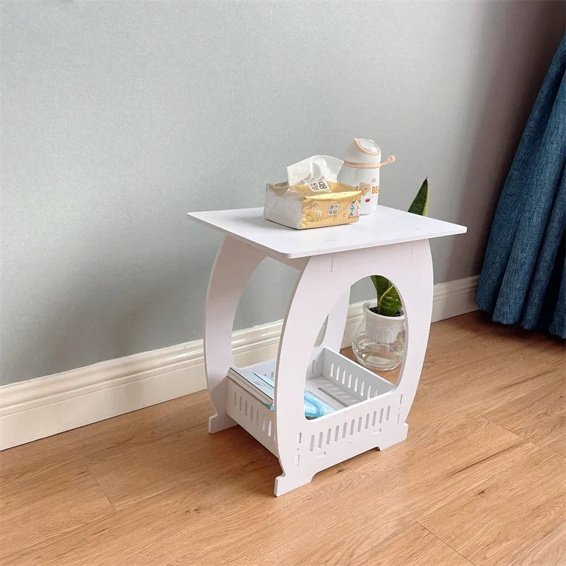 European Style Bedside Modern Minimalist Mini Storage Rack Living Room Small Square Table  Magazine Table Small Coffee Table