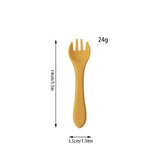 Bpa Free Food Grade Kid Dinnerware Children Dishes Utensil Baby Silicone Feeding Training Fork Dishwasher Safe