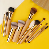 T-ARTE Makeup Brushes Powder Foundation Blusher Eyeshadow Brushes Professional Natural Animal Hair Bamboo Handle Make Up Tools