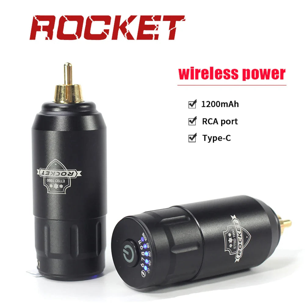 Wireless Tattoo Kit Complete Rotary Tattoo Machine Pen RCA Connectoer Tattoo Power Supply Portable Battery for Tattoo Body Art