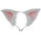 New Hand Made Cat Fox Ears Head Band LOL Cosplay DIY Ear Lolita White Pink Hairband Headwear for Women Girls Costume Accessories