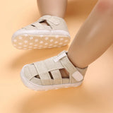 2023Brand NEW 0-18Months Kids Newborn Baby Boys Fashion Summer Soft Crib Shoes First Walker Anti Slip Sandals Shoes Soft Sole