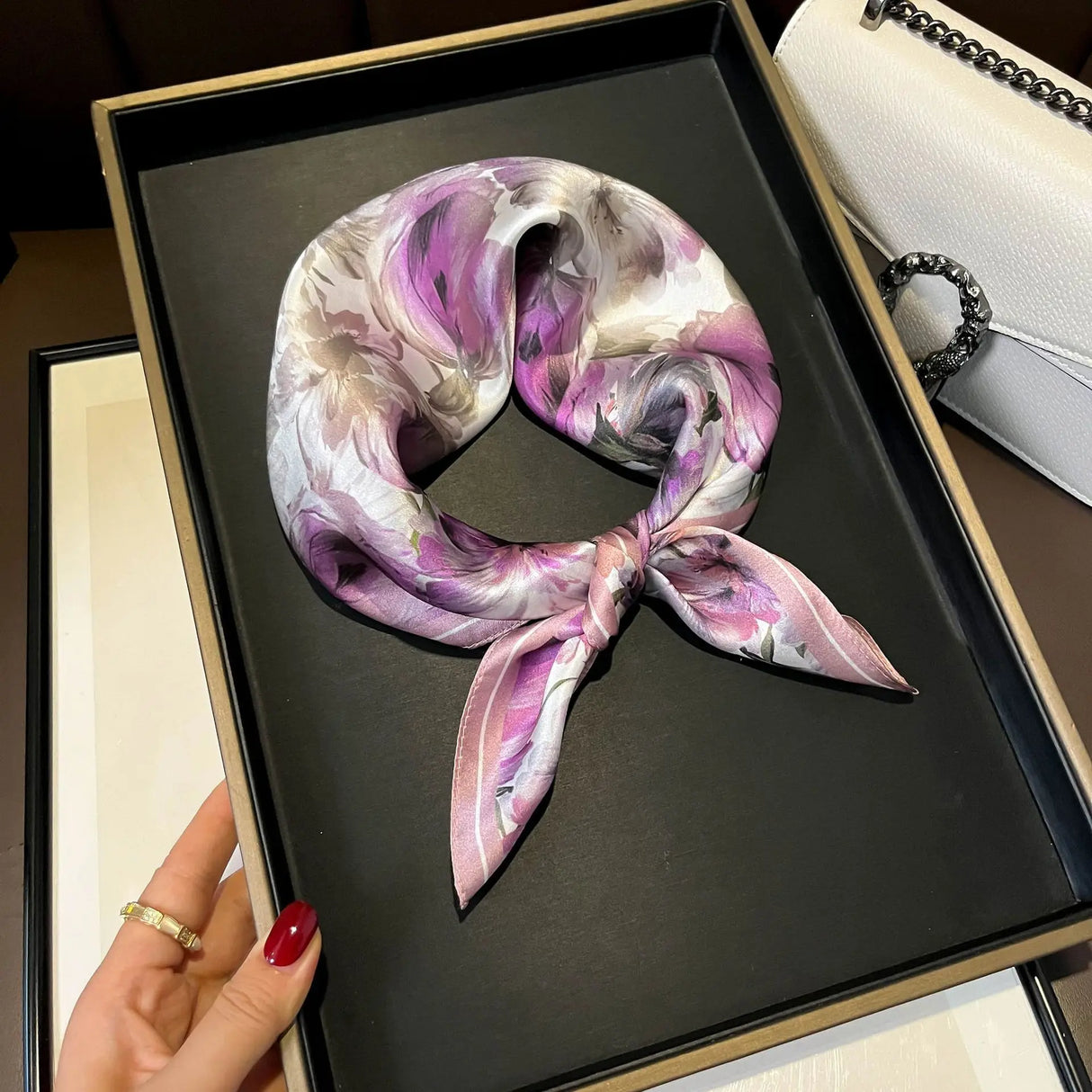 2023 plaid brand women scarf summer 100% silk scarves shawls lady wraps soft pashimina female Echarpe beach stole bandana