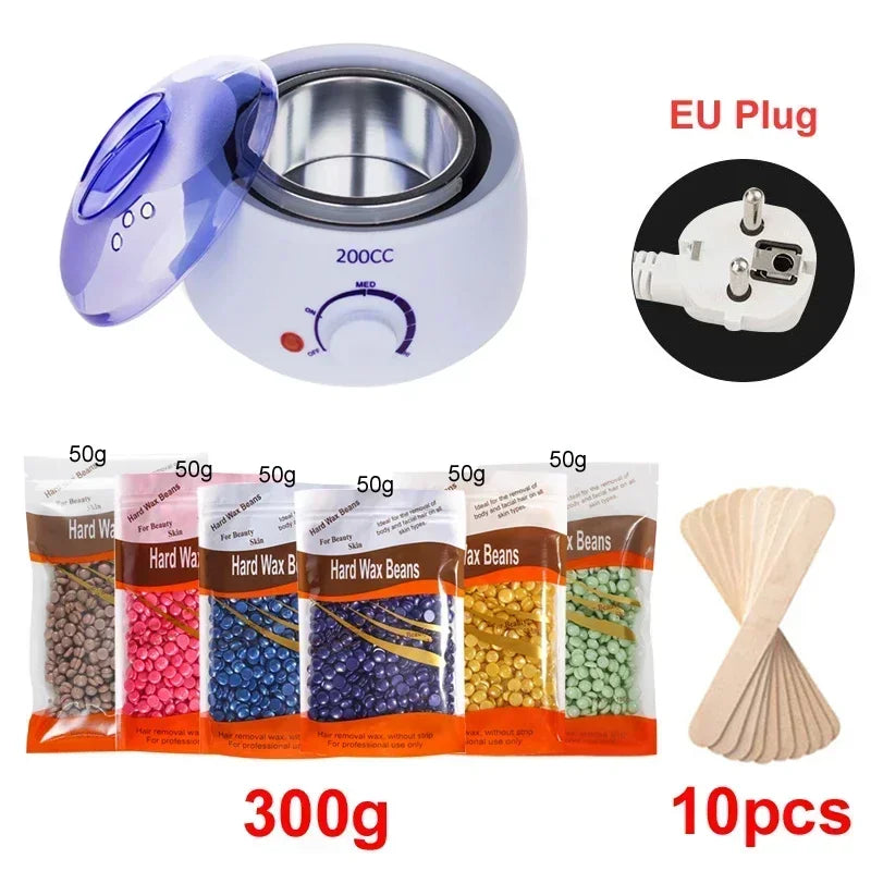 Wax Machine for Hair Removal Waxing Heater and Beans Kit Depilatory Epilator Wax-melt Pot Paraffin Warmer Heating Machine