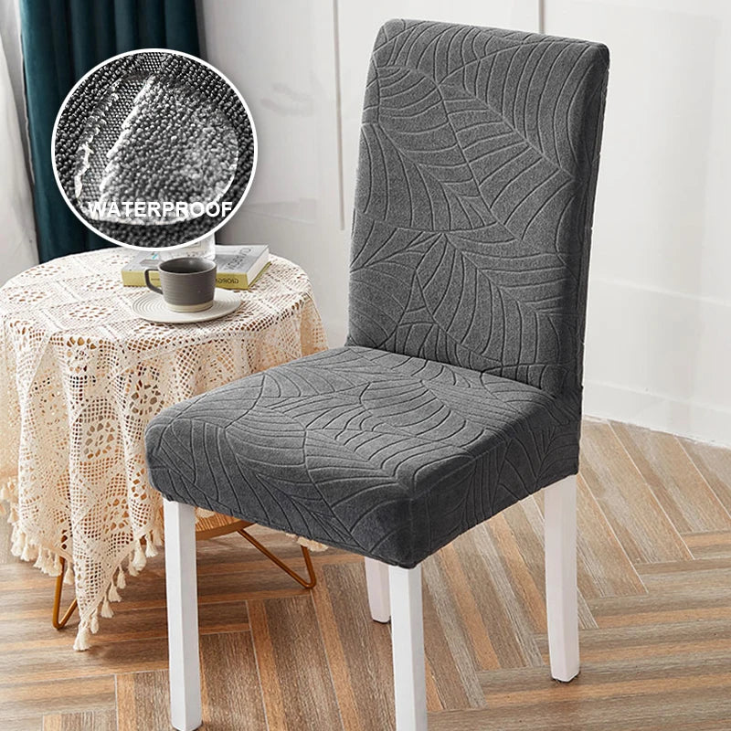 1/2/4/6 PCS Waterproof Jacquard Chair Cover Stretch Dining Chair Slipcover For Kitchen Hotel Wedding Banquet Office Anti Dirty