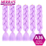 24inch Jumbo Braids Synthetic Hair For Box Braid Ombre Braiding Hair Extensions Three Tone Black Brown Blue Pink Mirra’s Mirror