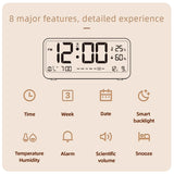 Digital Alarm Clock Table Electronics Wall Temperature Humidity Calendar Week Bedroom Child Desk Watch Night Light Decorations