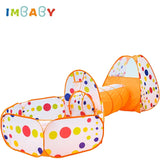 Children's Tent Foldable Baby 3In1 Playground Playpen for Children Indoor Balls for Dry Pool with Polyester Tunnel Games for Kid