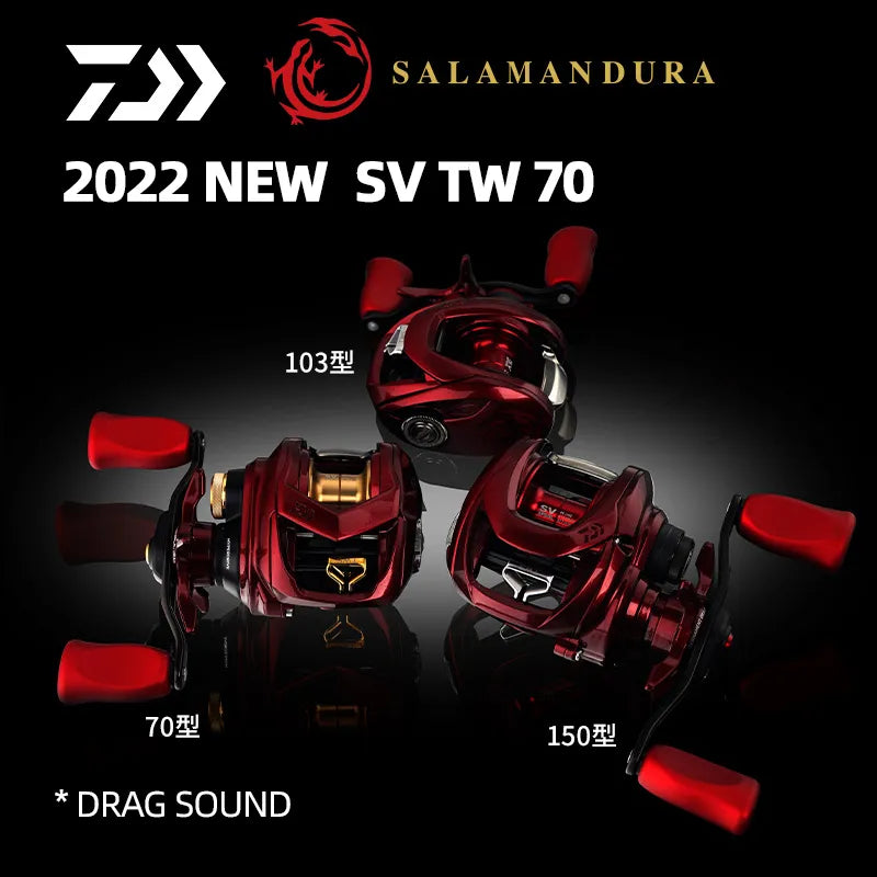 2022 NEW DAIWA  SALAMANDURA SV TW 70 Fishing Reels Baitcast Reel 185g 7+1BB Max Drag 4.5KG Drag Sound