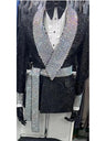 Attractive Men's Suits Tailored Latest Designer Sparkly Jacket With Black Pants 2 Pieces Groom Tuxedso Wedding Trajes De Hombre