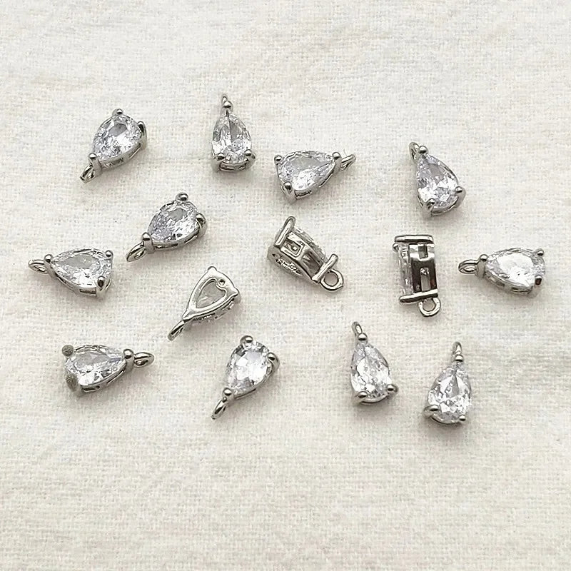 New Arrival! 8x5mm 100pcs Crystal Micro inlay Drop Charm For Handmade Necklace Earring DIY Parts Jewelry Findings & Components