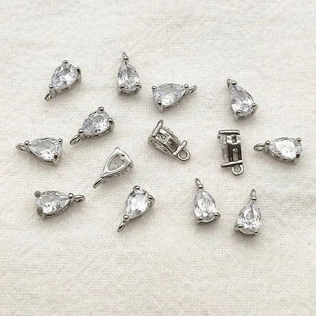 New Arrival! 8x5mm 100pcs Crystal Micro inlay Drop Charm For Handmade Necklace Earring DIY Parts Jewelry Findings & Components