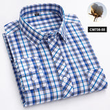 New in shirt 100%cotton long-sleeve shirts for men thin slim fit formal plain shirt plaid designer tops office elegants clothes