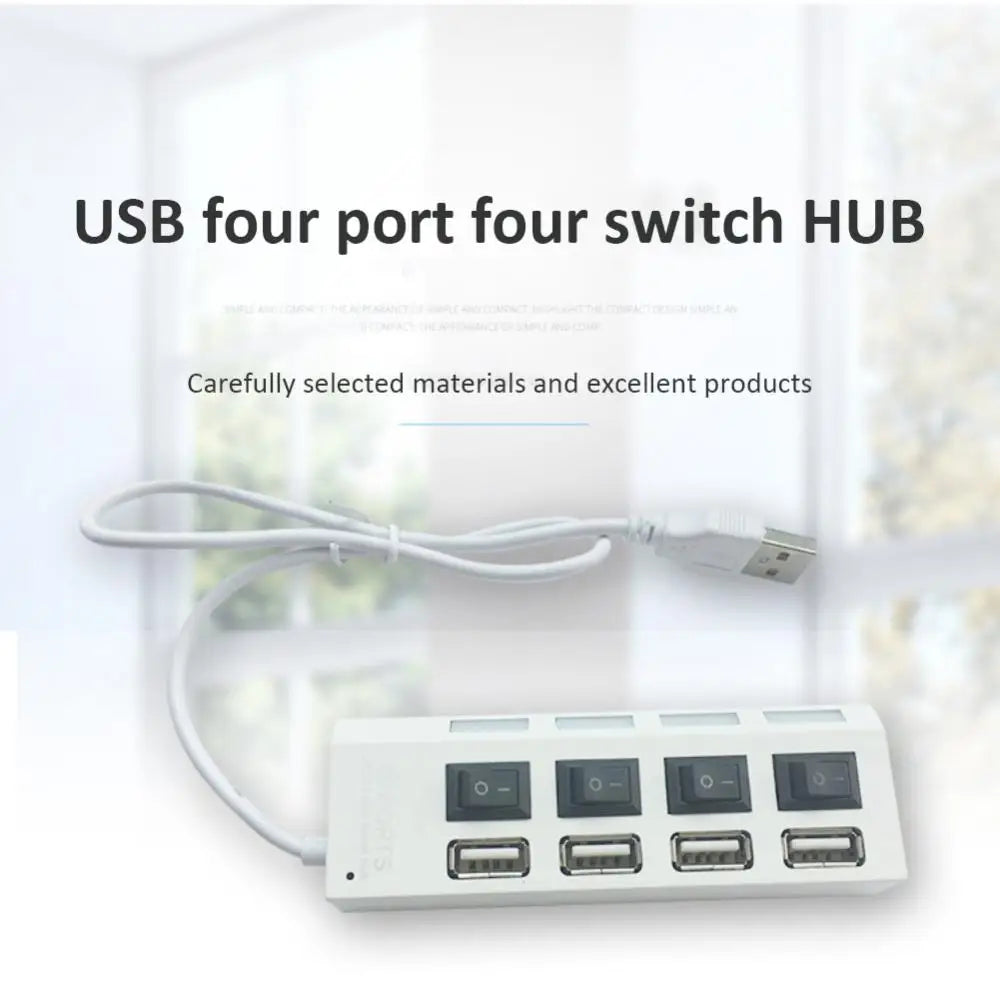 1~8PCS USB Hub USB 2.0 Hub Multi USB Splitter 3 Hab Use Power Adapter Multiple Expander 2.0 Hub With Switch For Laptop