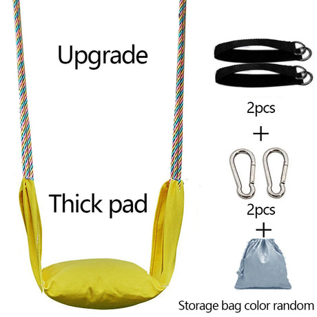 Child Patio Swings Seat For Kids Sensory Toy Multicolor Cotton Rainbow Rope Hanging Swing Indoor Outdoor Hammock Hanging Chair