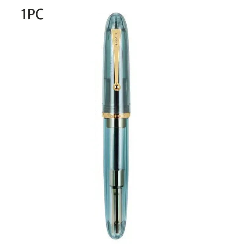 JinHao 9019 Luxury Fountain Pen Luxury Elegant  Acrylic Transparent Spin Pen F M Stationery Office School Supplies Writing Pen