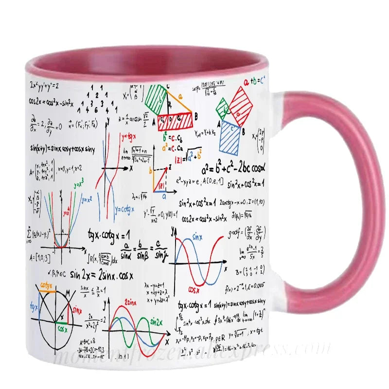 Math Teacher Mugs School Students Cups Mathematics Parabolic Formulas Drinkware Geek Nerd Tea Coffee Mugen Coffeeware Teaware