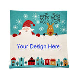 5pcs Sublimation DIY White Blank Linen Square Merry Christmas Pillow Case