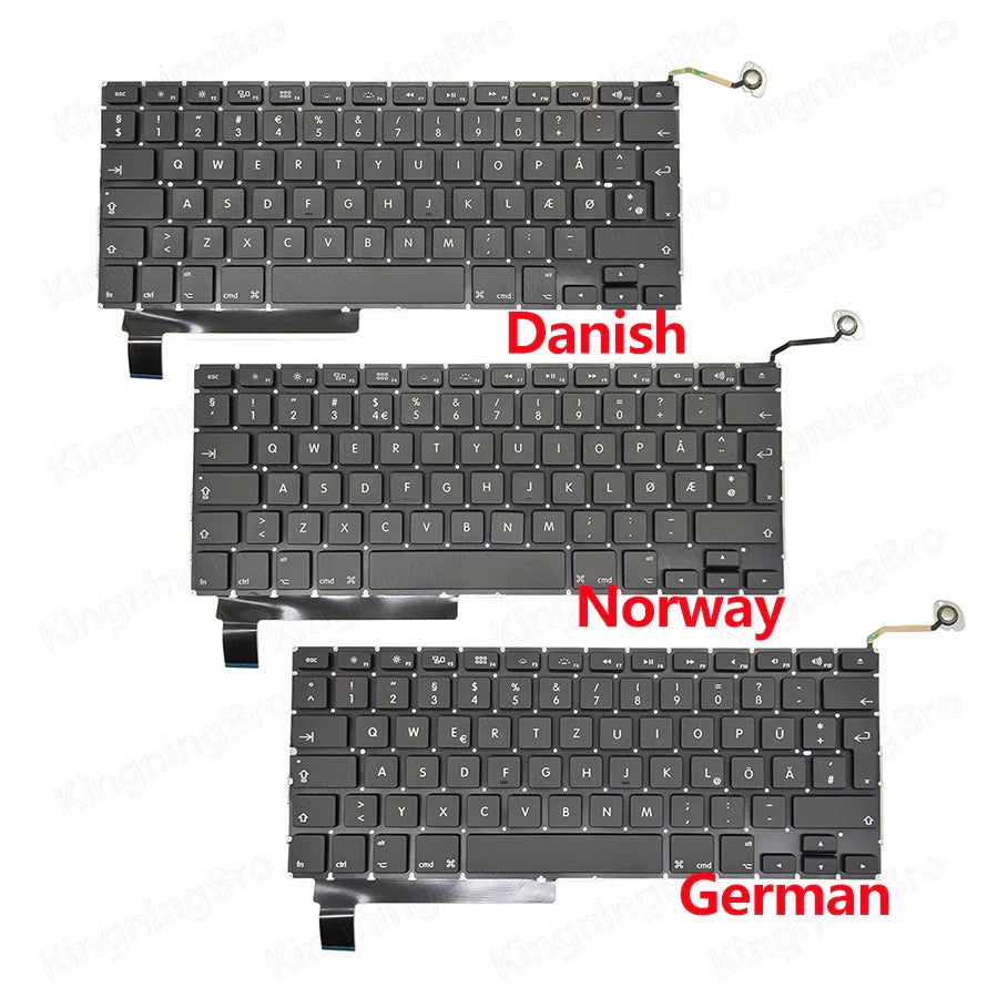 New A1286 Keyboard For MacBook Pro 15" A1286 Replacement Keyboard US UK ES FR RU DE HU KR PT DK NO 2009 2010 2011 2012