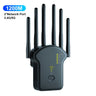 1200Mbps WiFi Repeater Wireless WiFi Signal Repeater Extender High Gain 6 Antenna Dual-Band 2.4G 5G Network Amplifier WPS Router