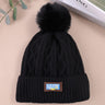 Winter Fur Pom Knitted Beanies Hat Female Plush Thicken Fleece-lined Warm Hats for Women Girl's Outdoor Woolen Thermal Gorro Cap