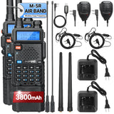 1/2PCS Baofeng M-5R Walkie Talkie Air Band 3800mAh Battery Wireless Copy Frequency Long Range AM  Ham UV-5R K5 Two Way Radio