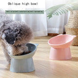 Pet Food Bowl Tilt High Bottom Cat Bowl Neck Protector Dog Feeding Water Feeder Feeding Watering Supplies Cats Products