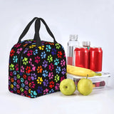 Cute Animal Pet Dog Paw Pattern Lunch Bag Thermal Cooler Insulated Lunch Box for Student School Work Picnic Food Tote Bags