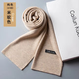 Fashion Classic Business Scarf Men Wool Scarf Soft Warm Thermal Muffler Casual Cashmere Knitted Shawl Male Autumn Winter No Box