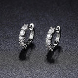 NeeTim 3mm D Color Moissanite Earrings 925 Sterling Sliver Plated White Gold Hoop Earring for Women Wedding Party Fine Jewelry