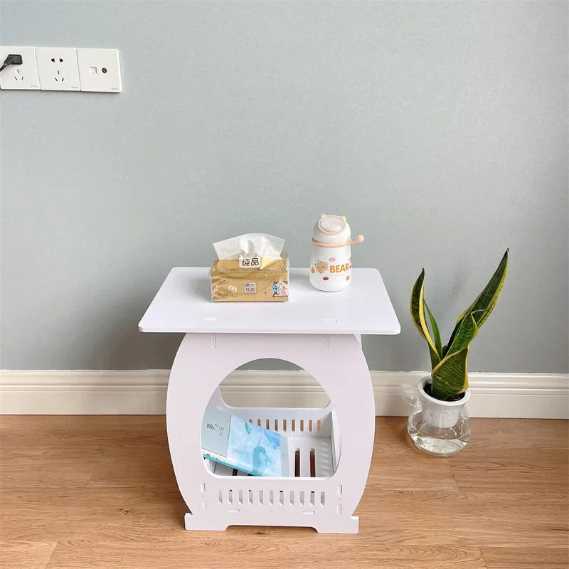 European Style Bedside Modern Minimalist Mini Storage Rack Living Room Small Square Table  Magazine Table Small Coffee Table