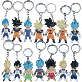 Anime Dragon Ball Figures Blind Box Goku Vegeta Super Saiyan Keychain with Card Wholesale Toy Pvc Dolls Pendant for Kid Gifts