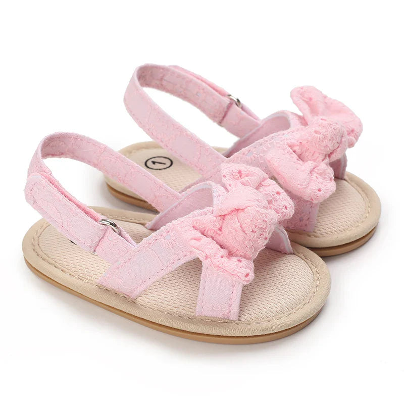 Girls' sandals Bowknot pearl sandals Children's sandals Toddler walking shoes