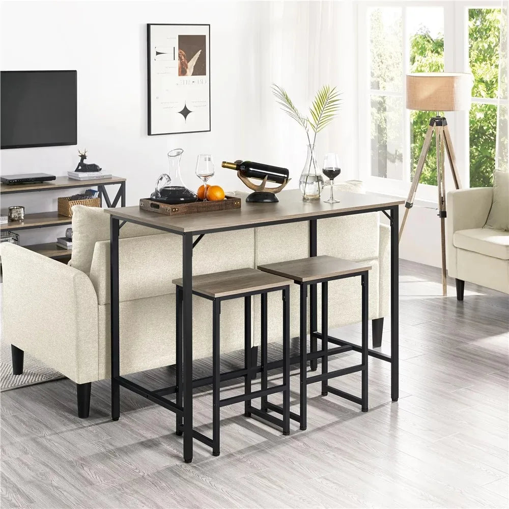 Dining/Bar/Kitchen Table Set with 2 Backless Stools, 35.4 in Height, Home Bar Furniture  Bar Furniture,47.50 x 24.00 x 35.50