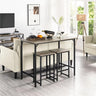 Dining/Bar/Kitchen Table Set with 2 Backless Stools, 35.4 in Height, Home Bar Furniture  Bar Furniture,47.50 x 24.00 x 35.50