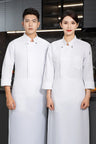 grey Chef uniform Long Sleeve chef jacket Cook Coat Chef T-shirt Baker Work Uniform Waiter Restaurant Hotel Clothes women Logo