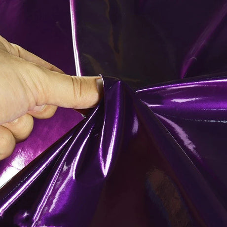 Purple Thin Mirror Leather Patent Leather Fabric Clothing Designer Wholesale Cloth Per Meter Apparel Sewing Diy Material